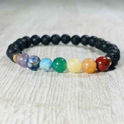 bracelet pierre de lave 7 chakras